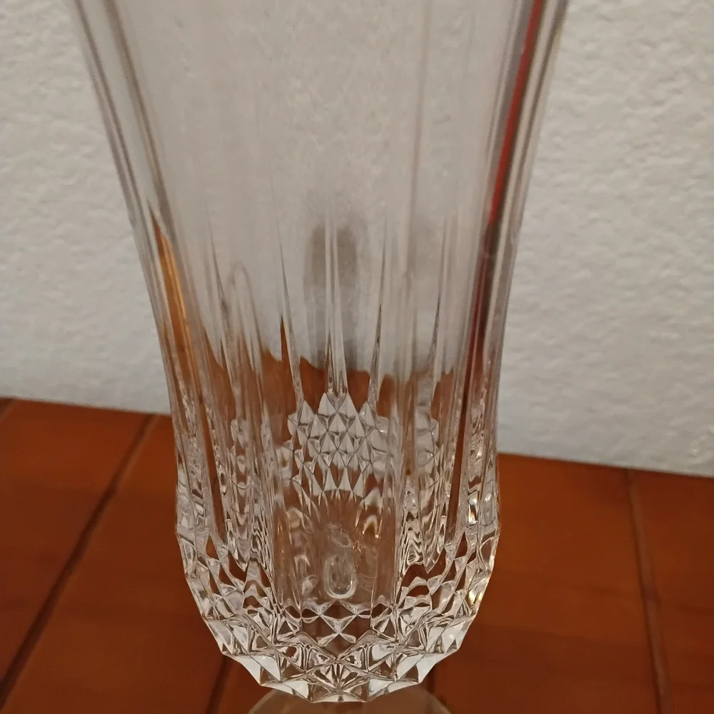 Vintage Cristal d'Arques 6 Longchamp Champagne Flutes French Diamond Cut Crystal